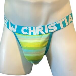 Andrew Christian Pendry Stripe Y-Back Thong Medium Multicolor